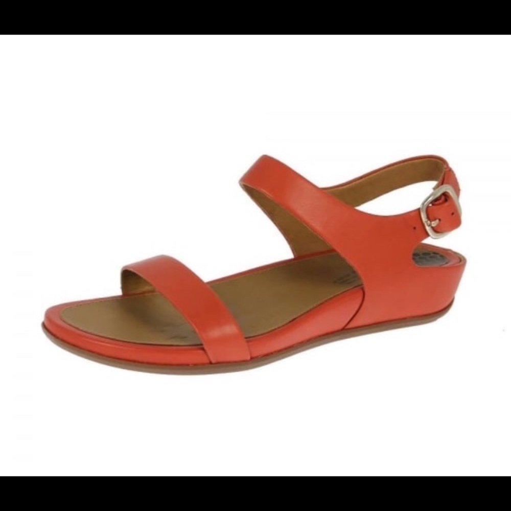 Burnt orange fitflop slingback sandals back strap